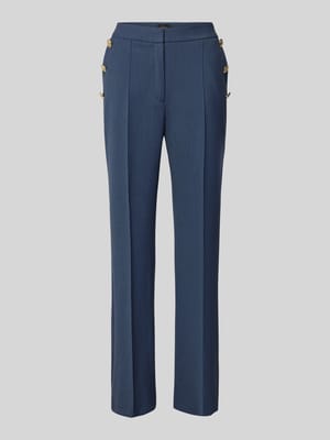 Regular fit pantalon met viscose, hoge taille en decoratieve knopen Shop The Look MANNEQUINE