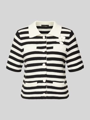 Gebreid jack met florale applicatie en 1/2-mouwen Shop The Look MANNEQUINE