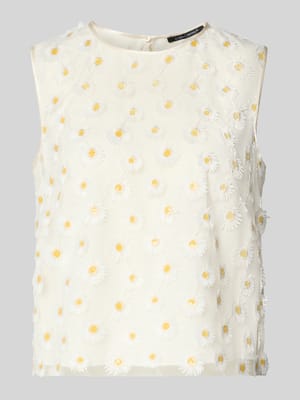 Blusentop im Allover-Look mit Rundhalsausschnitt Shop The Look MANNEQUINE
