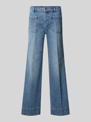 flared fit jeans met opgestikte zakken Shop The Look MANNEQUINE