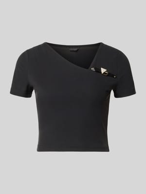 T-Shirt mit asymmetrischem Ausschnitt Modell 'KAROLE' Shop The Look MANNEQUINE