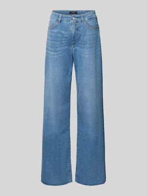 Wide Fit Jeans mit Fransen und Eingrifftaschen Shop The Look MANNEQUINE