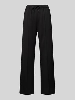 Flared stoffen broek met vaste persplooien Shop The Look MANNEQUINE