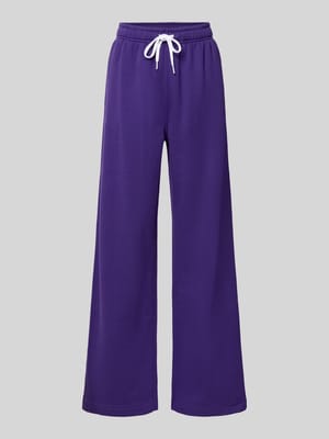 Spodnie dresowe z szerokimi nogawkami z mieszanka bawełny z wyhaftowane logo Shop The Look MANNEQUINE