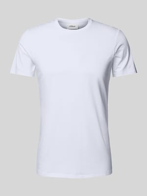 Regular Fit T-Shirt mit Rundhalsausschnitt Shop The Look MANNEQUINE