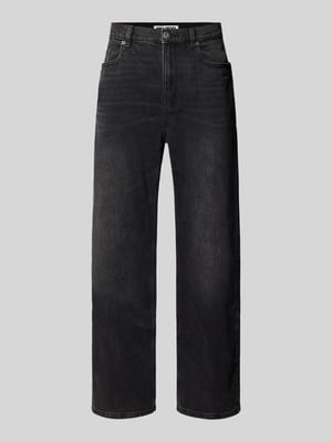 High Waist Baggy Jeans mit Label-Patch Shop The Look MANNEQUINE