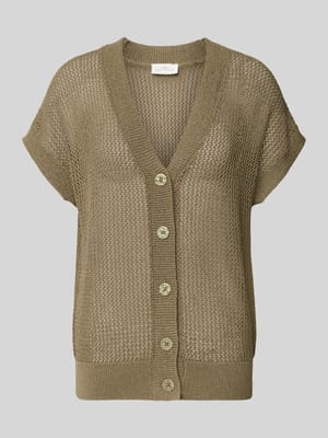 Kardigan z mieszanki wiskozy z dekoltem w serek Shop The Look MANNEQUINE