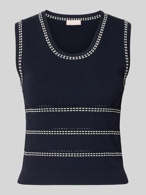 Stricktop aus Viskose-Mix mit Rundhalsausschnitt Shop The Look MANNEQUINE