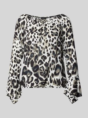 Blusenshirt aus Viskose im Allover-Look Shop The Look MANNEQUINE