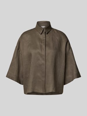 Relaxed fit linnen blouse met overhemdkraag, model 'MIRANO' Shop The Look MANNEQUINE