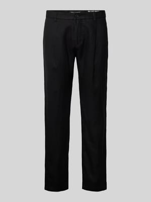 Tapered Leinenhose mit Bundfalte Modell 'OSBY JOGGER' Shop The Look MANNEQUINE