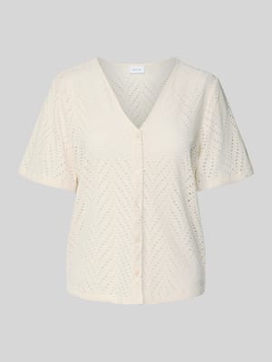 Bluzka o kroju regular fit z dekoltem w serek model ‘DELAIA’ Shop The Look MANNEQUINE