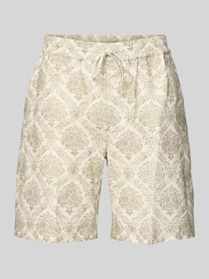Shorts aus Leinen-Mix im Allover-Look Shop The Look MANNEQUINE
