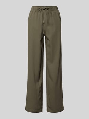 Wide Leg Leinenhose mit elastischem Bund Modell 'GOA' Shop The Look MANNEQUINE