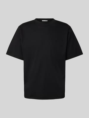 T-shirt z prążkowanym, okrągłym dekoltem model ‘TRUANE’ Shop The Look MANNEQUINE