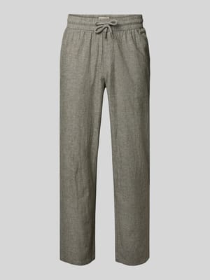 Hose aus Baumwoll-Leinen-Mix mit elastischem Bund Shop The Look MANNEQUINE