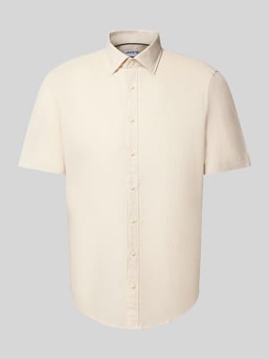 Slim Fit Leinenhemd mit Knopfleiste Shop The Look MANNEQUINE