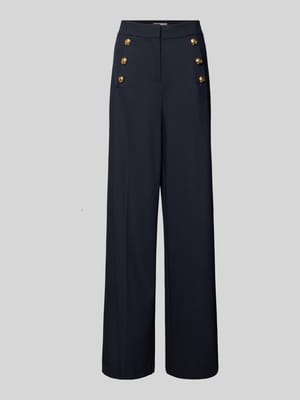 Spodnie materiałowe w kroju wide fit z obszyciem ozdobnymi kamieniami z mieszanki wiskozy Shop The Look MANNEQUINE