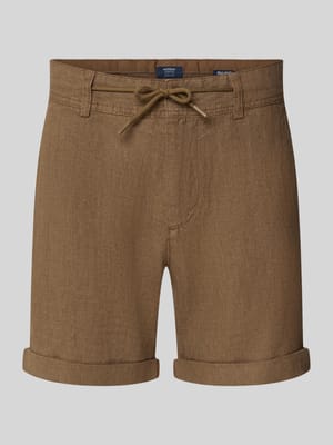 Leinenshorts mit Bindegürtel und Gesäßtaschen Shop The Look MANNEQUINE