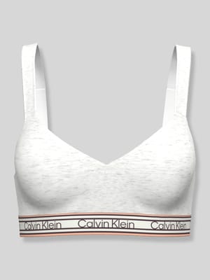 Bralette van katoenmix met logo in band Shop The Look MANNEQUINE