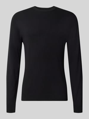 Strickpullover mit geripptem Rundhalsausschnitt Shop The Look MANNEQUINE