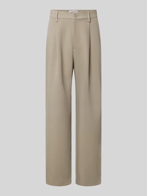 Wide leg bandplooibroek met viscosemix Shop The Look MANNEQUINE