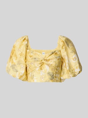 Cropped Blusentop mit Puffärmeln Modell 'LEMON' Shop The Look MANNEQUINE