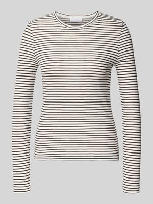 Shirt met lange mouwen en geribde ronde hals Shop The Look MANNEQUINE