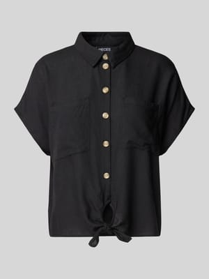 Boxy Fit Hemdbluse aus Viskose-Leinen-Mix Modell 'PIA' Shop The Look MANNEQUINE