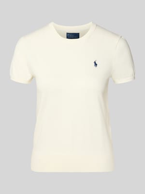 Krój regular fit sweter z krótkim rękawem z mieszanki bawełny Shop The Look MANNEQUINE