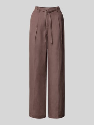 Wide leg broek van linnenmix met riem Shop The Look MANNEQUINE