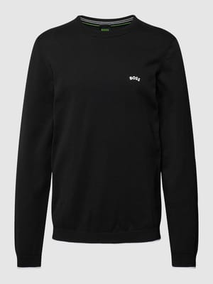 Strickpullover mit Label-Print Modell 'Rallo' Shop The Look MANNEQUINE