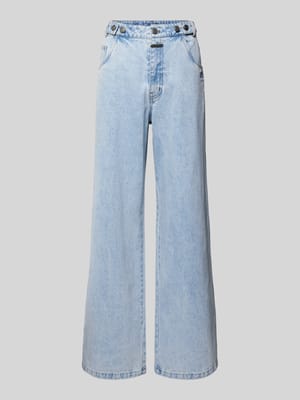 Straight Leg Jeans mit Label-Applikation Shop The Look MANNEQUINE