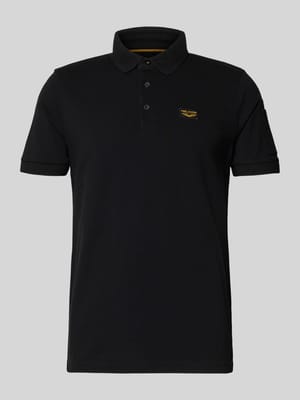 slim fit poloshirt met labelstitching model 'TRACKWAY' Shop The Look MANNEQUINE