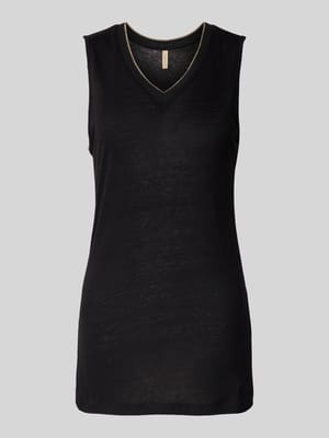 Leinentop mit V-Ausschnitt Modell 'EMEL' Shop The Look MANNEQUINE