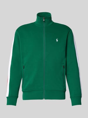 Sweatjacke mit Reißverschlusstaschen und Label-Stitching Shop The Look MANNEQUINE