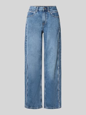 Jeansy z szerokimi nogawkami z postrzępionymi szwami Shop The Look MANNEQUINE