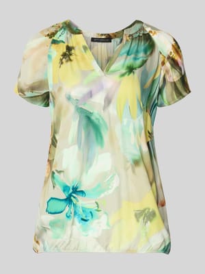 Regular Fit Bluse aus Viskose im Allover-Look Shop The Look MANNEQUINE