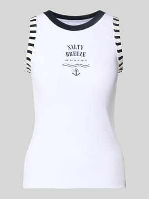 Slim Fit Top mit Statement-Print Shop The Look MANNEQUINE