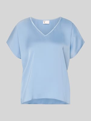 Blusenshirt aus Satin mit V-Ausschnitt Shop The Look MANNEQUINE