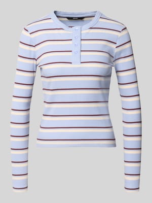 Bluzka z długim rękawem o kroju slim fit z mieszanki bawełny model 'KATIE' Shop The Look MANNEQUINE