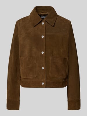 Lederjacke mit Druckknöpfen Shop The Look MANNEQUINE