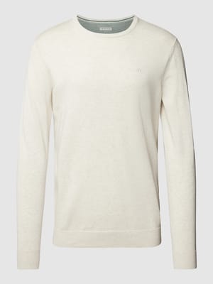 Gebreide pullover met labelstitching, model 'BASIC' Shop The Look MANNEQUINE