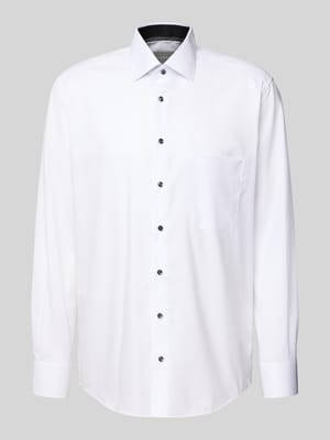 Comfort fit zakelijk overhemd van katoen met kentkraag Shop The Look MANNEQUINE