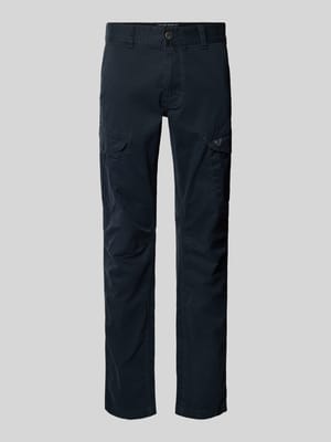 Slim fit cargobroek met logostitching Shop The Look MANNEQUINE