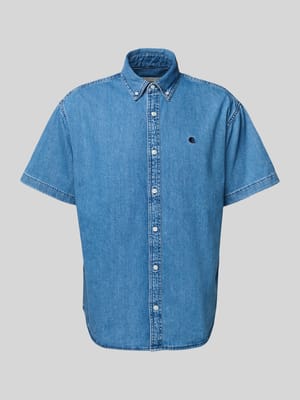 Jeansoverhemd met labelstitching, model 'LUCAS' Shop The Look MANNEQUINE