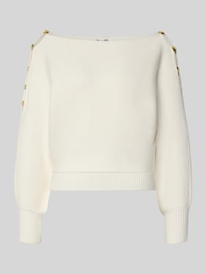 Pullover mit Ziersteinbesatz aus Viskose-Mix Modell 'Jamia' Shop The Look MANNEQUINE