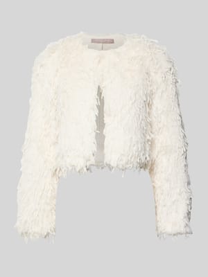 Kort cocktailjasje met veren Shop The Look MANNEQUINE