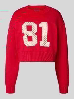 Korte gebreide pullover met ronde hals Shop The Look MANNEQUINE