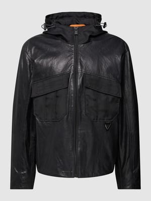 Leren jack met capuchon, model 'Jorib' Shop The Look MANNEQUINE